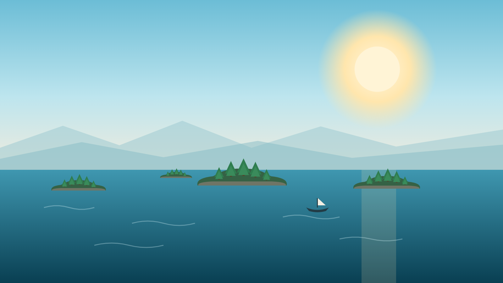 松島の海に浮かぶ島々の風景