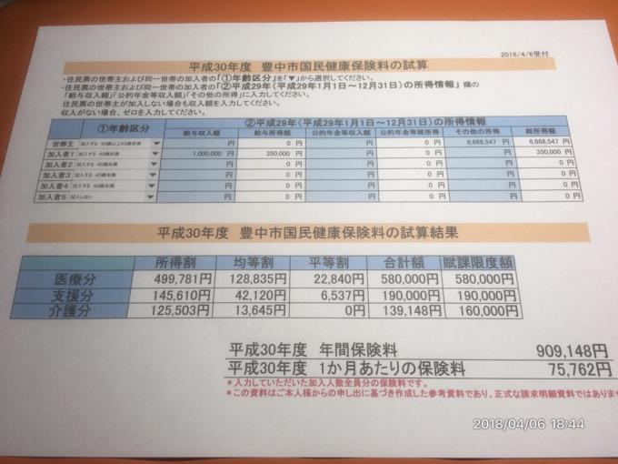 国民健康保険料試算